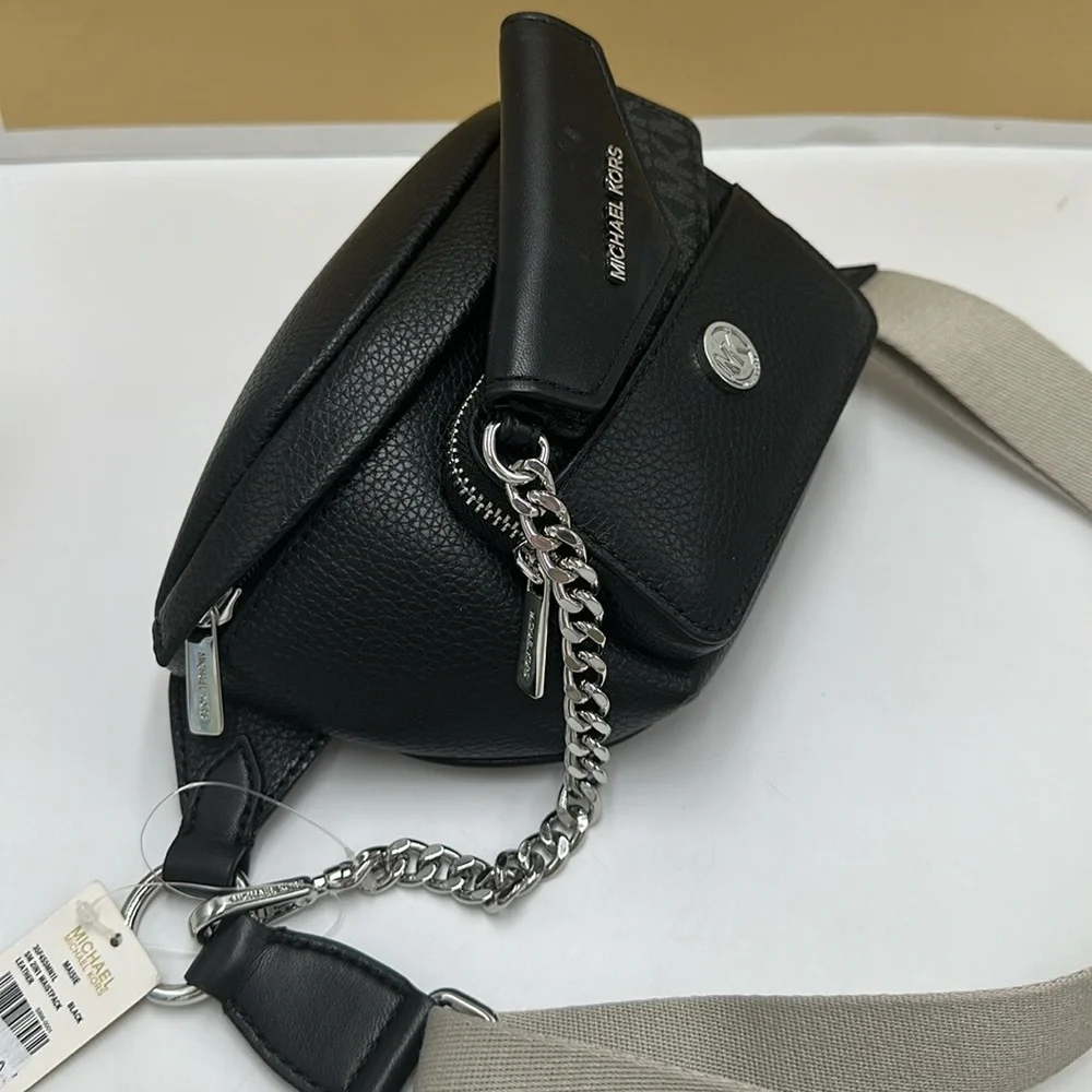 Michael Kors Maisie 2 In 1 Small Leather Waist pack Fanny pack Bag (Black) MK - Picture 10 of 16